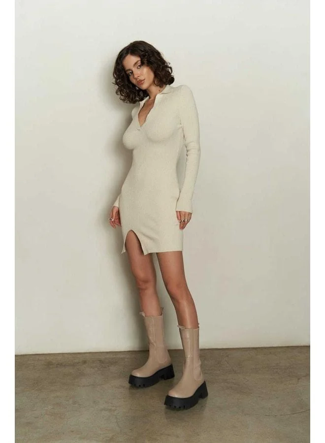 MAI STUDIOS CO.  Mai Jesse Beige Knit Dress. for Women | Best Price UAE