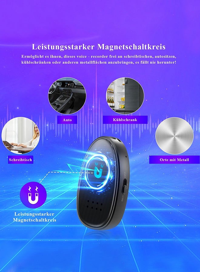 128G Magnetic Voice Activated Recorder,1680 Hours Recording Capacity,Digital Audio Recorder, Small Recording Devices - Image 3
