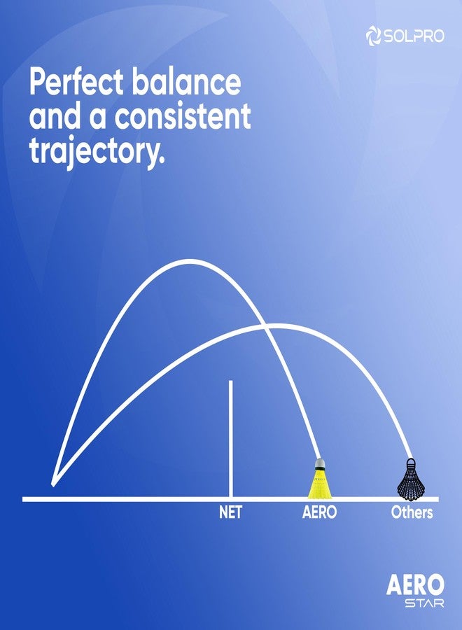 Solpro Aero Star Nylon Badminton Shuttlecock | Pack of 6 | Durable Slow Speed Shuttle for Training, Practice & Recreational Games, Stable Flight & Long-Lasting Performance - Image 4