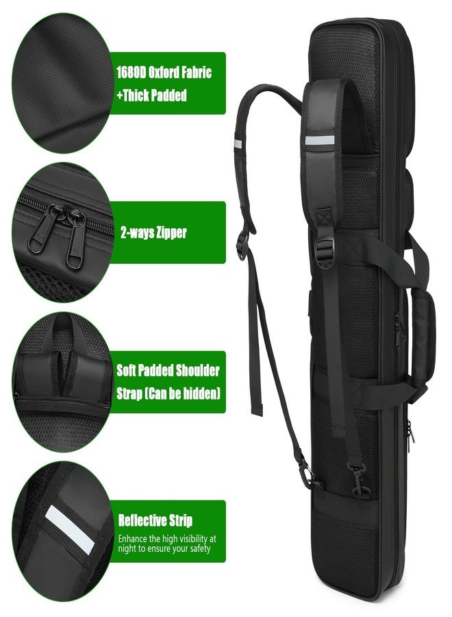 Beejirm Pool Cue Case 4x4, Pool Stick Case Cue Bag with Hidden Backpack-Strap, Cue Stick Case Holds 4 Butts and 4 Shafts, Billiard Pool Cue Carrying Case with Large Front Accessory Pockets and 1 Cue Ball Case - Image 4