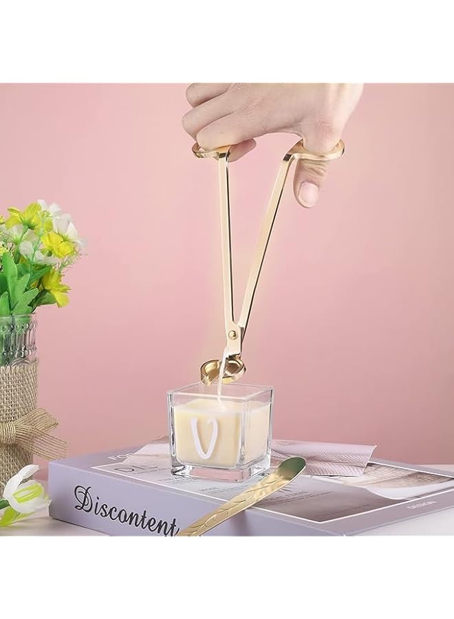 Wick Trimmer, Candle Snuffer Accessory Set, Gold Candle Trimmer, For Church, Ceremonial and Daily Use (Gold 2-in-1 Set)