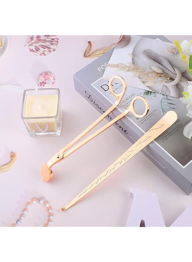 Wick Trimmer, Candle Snuffer Accessory Set, Gold Candle Trimmer, For Church, Ceremonial and Daily Use (Gold 2-in-1 Set)