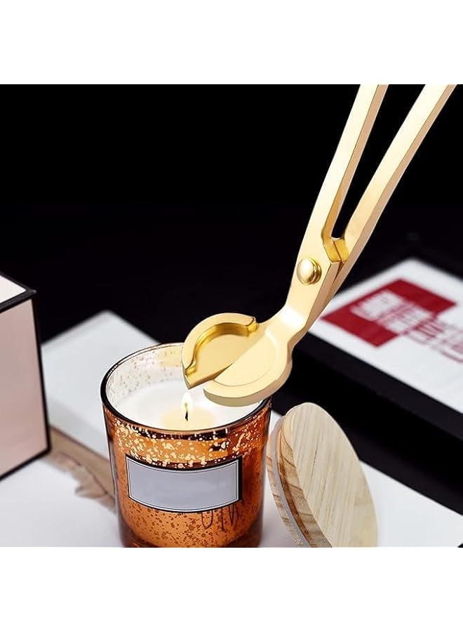 Wick Trimmer, Candle Snuffer Accessory Set, Gold Candle Trimmer, For Church, Ceremonial and Daily Use (Gold 2-in-1 Set)