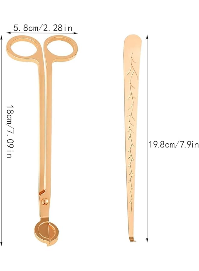 Wick Trimmer, Candle Snuffer Accessory Set, Gold Candle Trimmer, For Church, Ceremonial and Daily Use (Gold 2-in-1 Set)