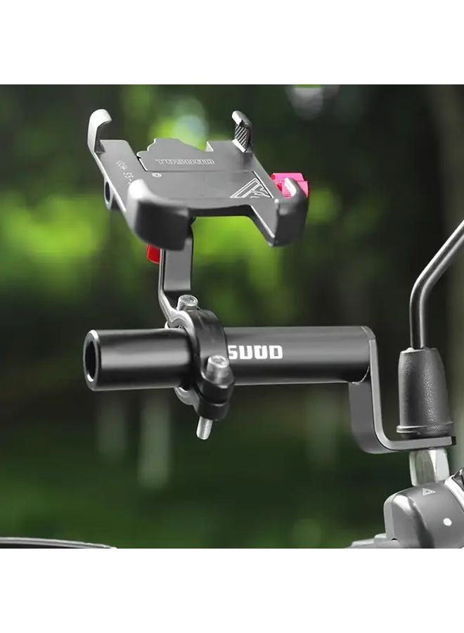 Adjustable Motorcycle Handlebar Mount Bracket For Mirrors Lights Speedometer Black - Image 3