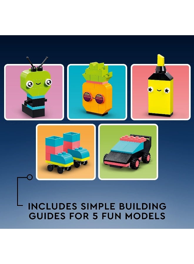 LEGO Classic Creative Neon Fun Brick Box Set 11027 - Image 4