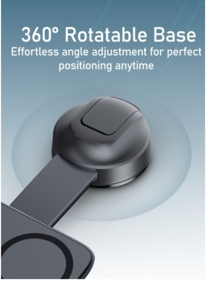 Moxedo Duo-Magnetic Car Mount Holder Bendable Dual Phone Holder 360 Rotating Base Strong Magnetic Absorption Compatible All iOS and Android - Image 3