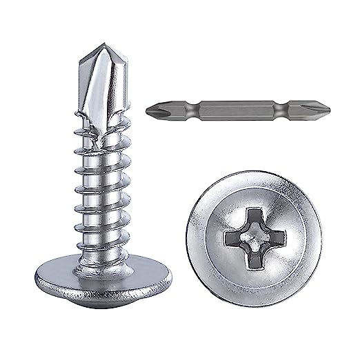 Wensilon（300pcs）#8×3/4”for Sheet Metal Self-Tapping Screws 410 Stainless Steel Truss Head High-Strength Quick Tapping Screws - Image 1