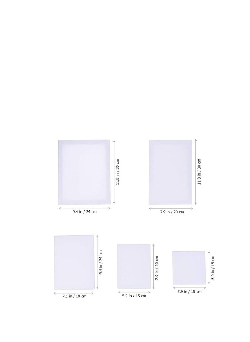 Terabyte 10-Piece Stretched Canvas Artist Painting Panel Boards White - Image 3