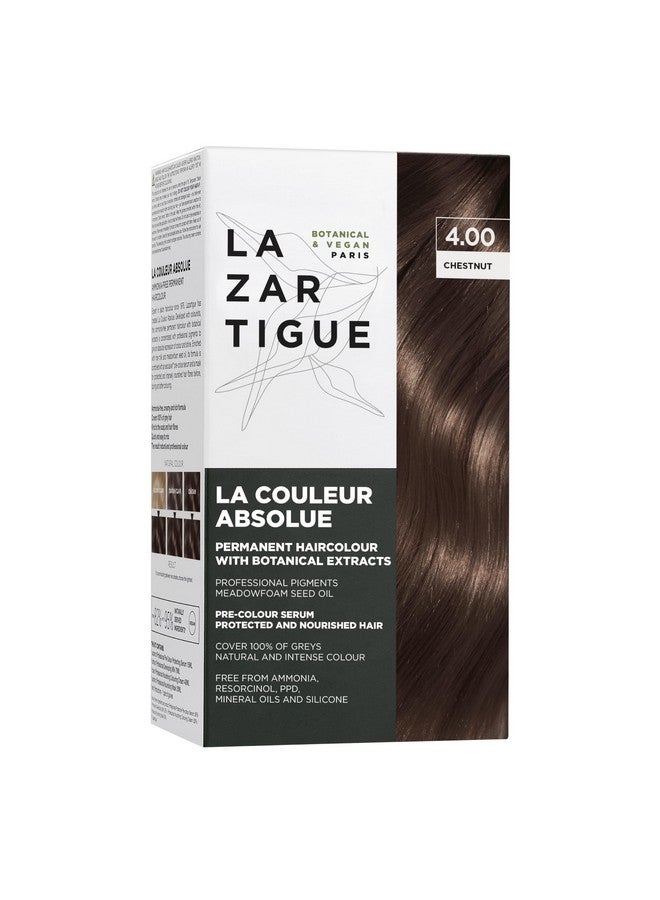 Lazartigue La Couleur Absolue 4.00 Chestnut Permanent Haircolour With Botanical Extracts Nourishing Color And Shine Free From Ammonia Ppd Resorcinol Mineral Oils And Silicone Vegan - Image 1
