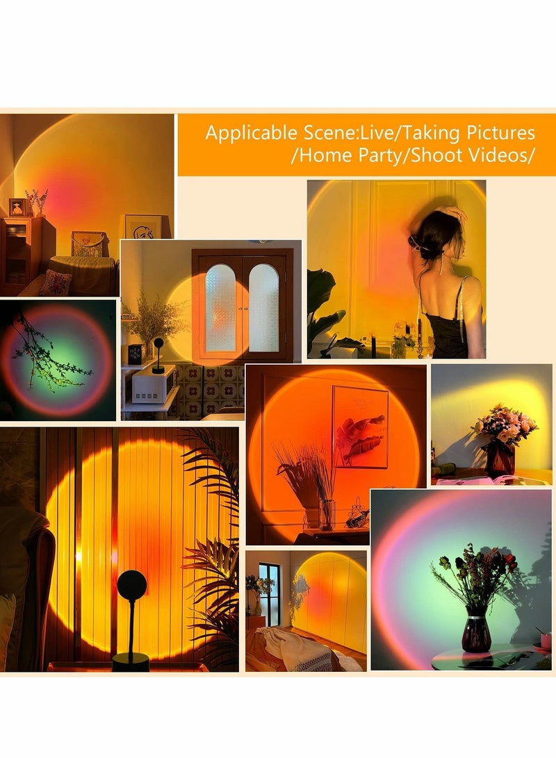 Excefore Sunset Lights 4 in 1 Projection Sun Lights Create romantic lighting with rainbow, sunset, sunset red and sun effects for photography selfie living room bedroom deco - Image 5