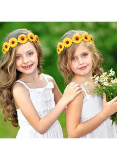 Giegxin 16 Pieces Sunflower Headbands for Women Yellow Daisy Headbands Flower Crowns Hippie Hair Accessories Sunflower Crowns Party Favor for Wedding Bridal Shower Festivals Photo Props Women Girls Baby  - Image 1