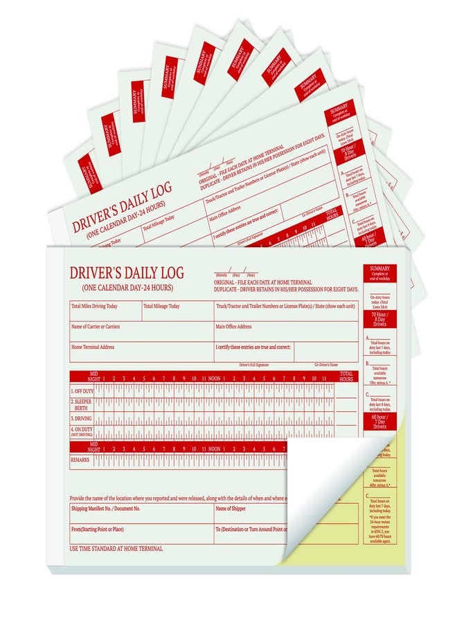 suituts Driver Daily Log Books, 5.5 x 8.5 Inch, 12 Pack, 420 Set - Image 1