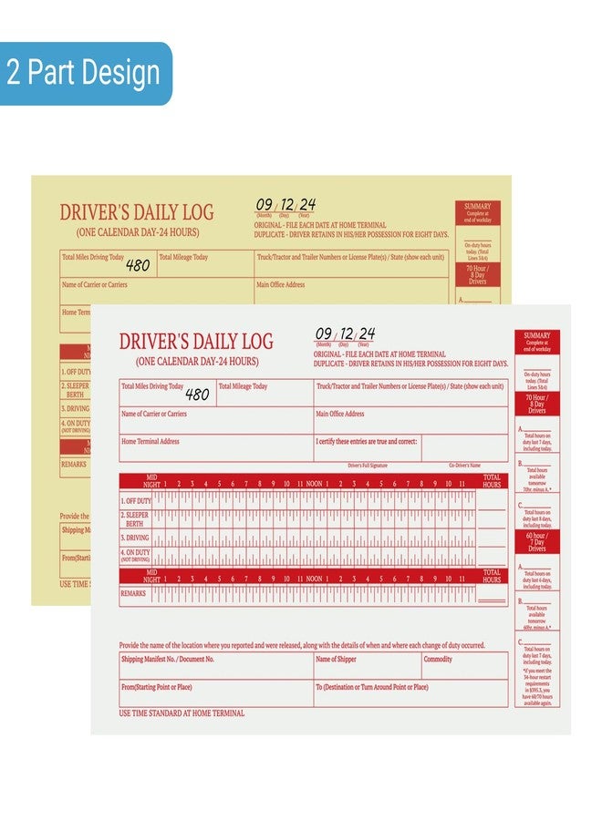 suituts Driver Daily Log Books, 5.5 x 8.5 Inch, 12 Pack, 420 Set - Image 4