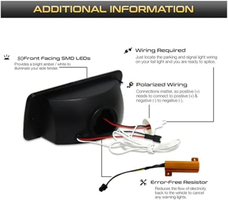 Wivplex LED Fender Side Marker Lights for Jeep Wrangler - Image 2