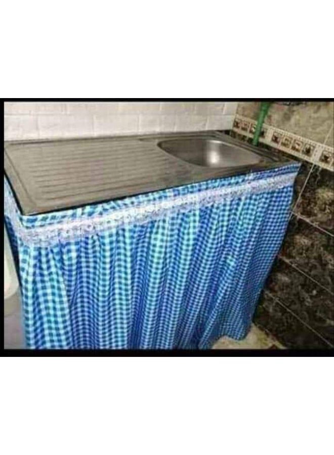 Short Kitchen Curtain Plaid Pattern | Under Sink Curtain Rustic Style | Small Decorative Kitchen Curtain - Image 2