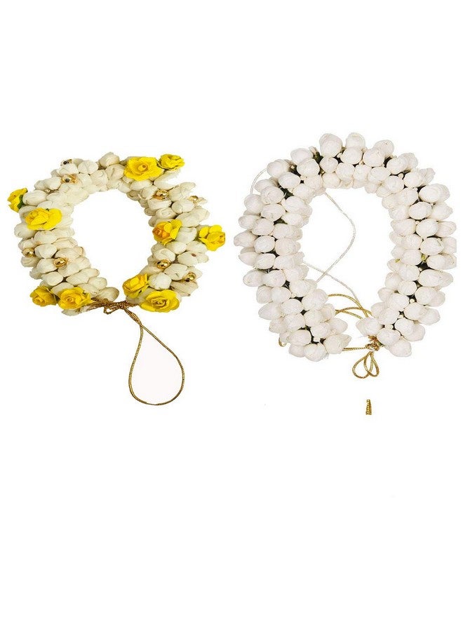 Arooman™ Hair Bun Mogra Flower Gajra Artificial Flower Gajra combo for Women (Pack 2, multicolor)