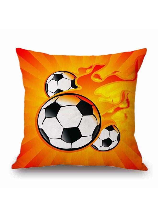 NIBEMINENT Football Pattern Cushion Cover Multicolour 45x45centimeter