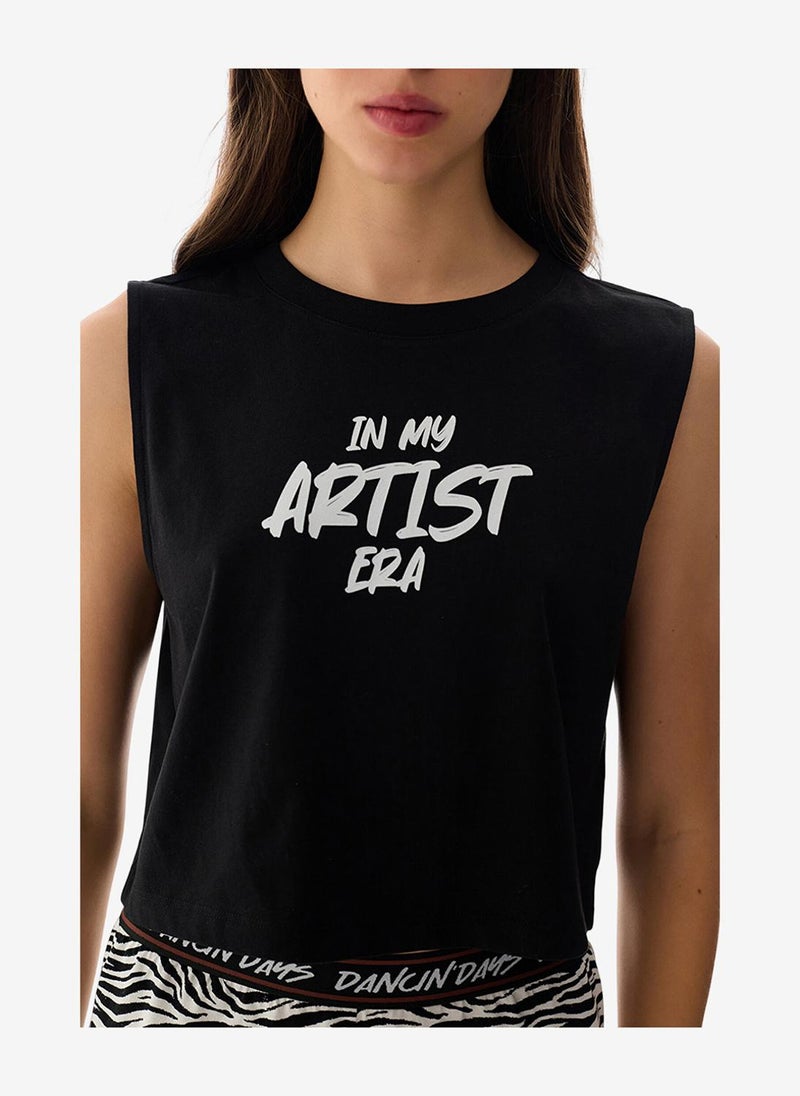 Penti Women Artist Era Sleeveless Shorts Black Set - Image 5