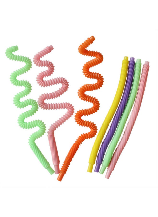 Generic - Innovative Whistle Straw Diy Personality Modeling Music Straw Full Bend Disposable PP Plastic Straw Manufacturers Wholesale-Color:Orange - Image 1