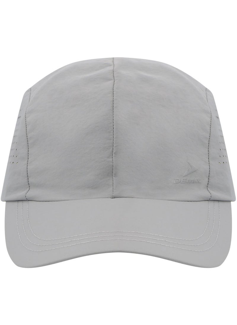 Demix Demix Grey Five-Bladed Baseball Cap, One Size, Stylish with Bright Inserts, Sun Protection for Outdoor Jogging  - Image 2
