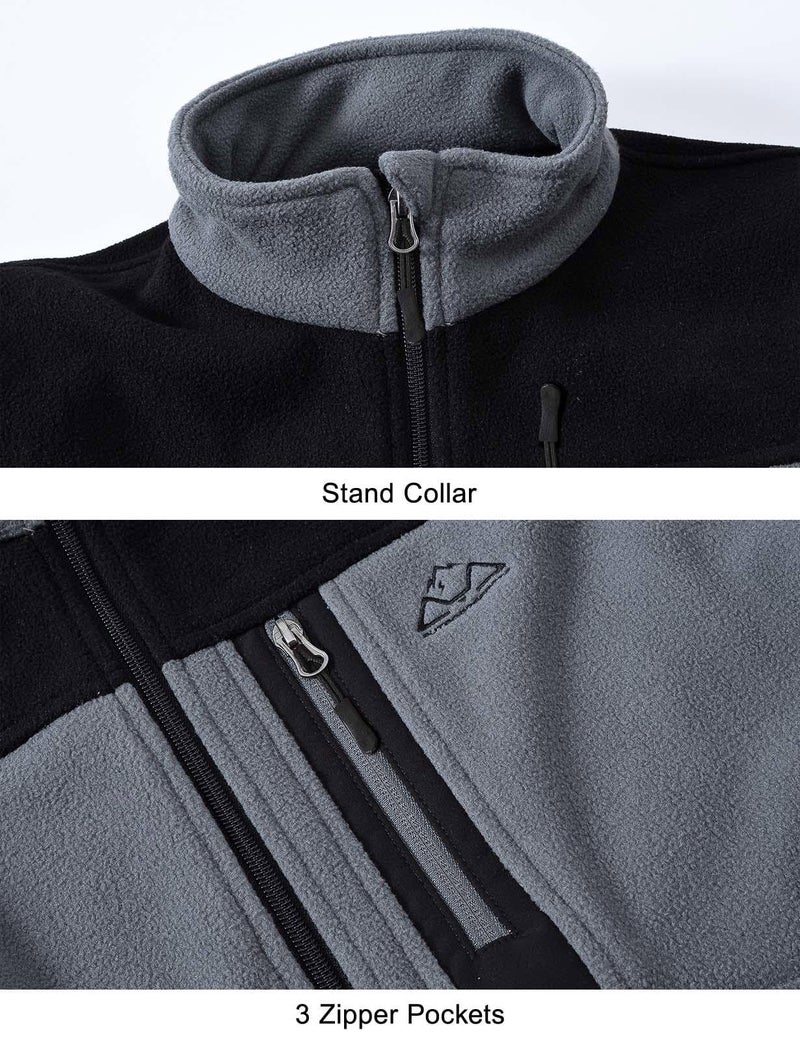 Rdruko Men's Polar Fleece Jackets Zip Up Lightweight Casual Winter Coats(Medium Grey, US M) - Image 5