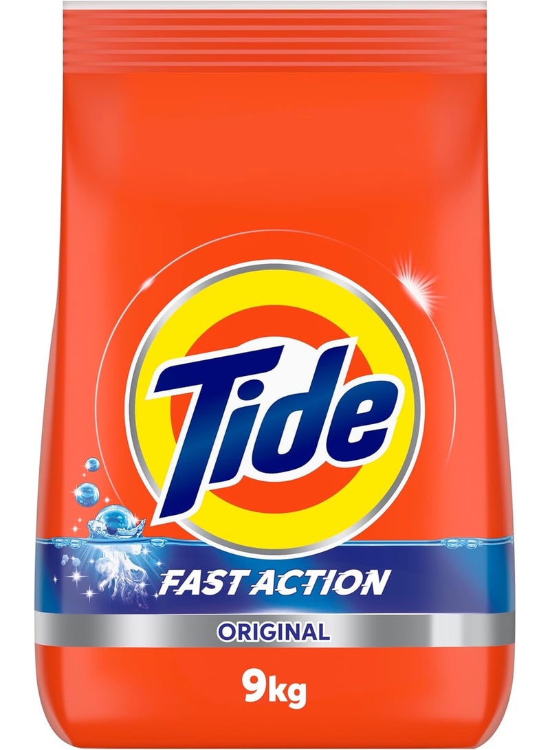 Tide Fast Action Laundry Detergent Powder, 9 KG - Image 1