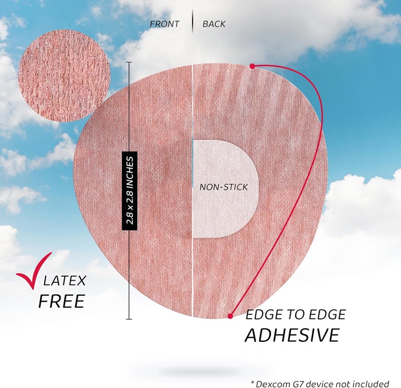 Not Just A Patch Air Dexcom G7 Adhesive Patches 20 Pack Stelo CGM Dexcom G7 Over Patches with UltraHold Durable Sensor Covers Brown - Image 2