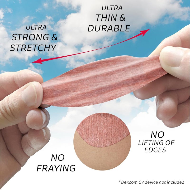 Not Just A Patch Air Dexcom G7 Adhesive Patches 20 Pack Stelo CGM Dexcom G7 Over Patches with UltraHold Durable Sensor Covers Brown - Image 4