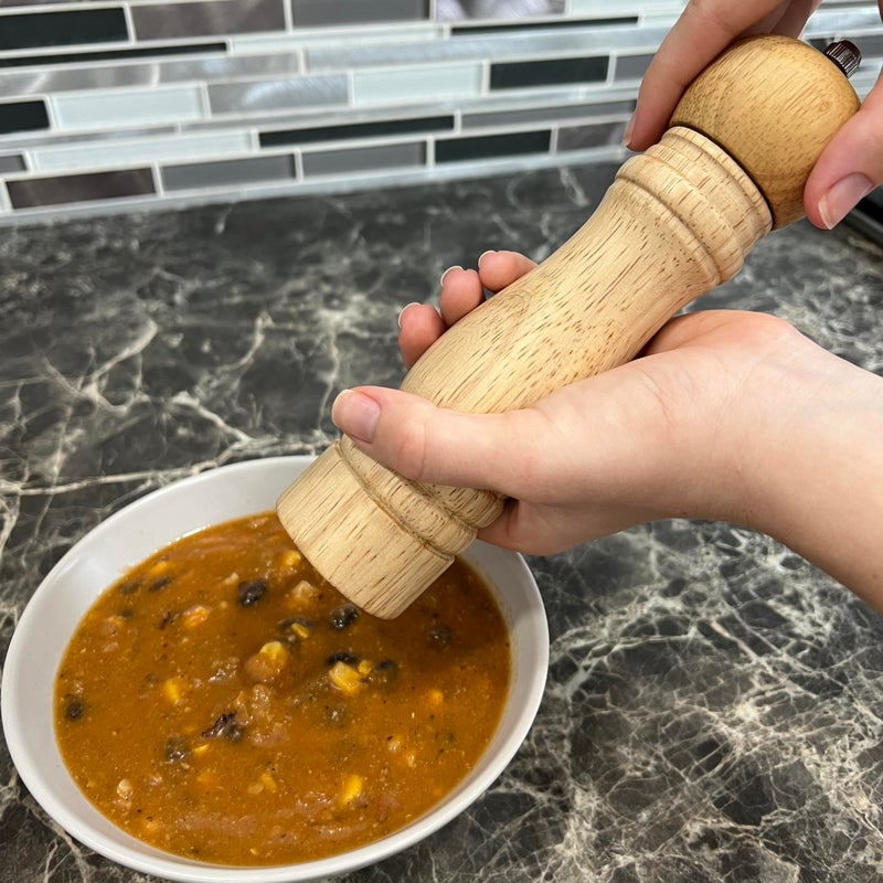 BNYD Wooden Pepper Mill Adjustable Peppercorn Grinder - Image 4