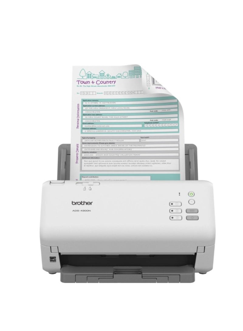 Brother Max Brother ADS-4300N Professional Desktop Scanner – 40ppm/80ipm Duplex, 80-Sheet ADF, 600dpi, USB 3.0 & Network, ADS4300N - Image 4