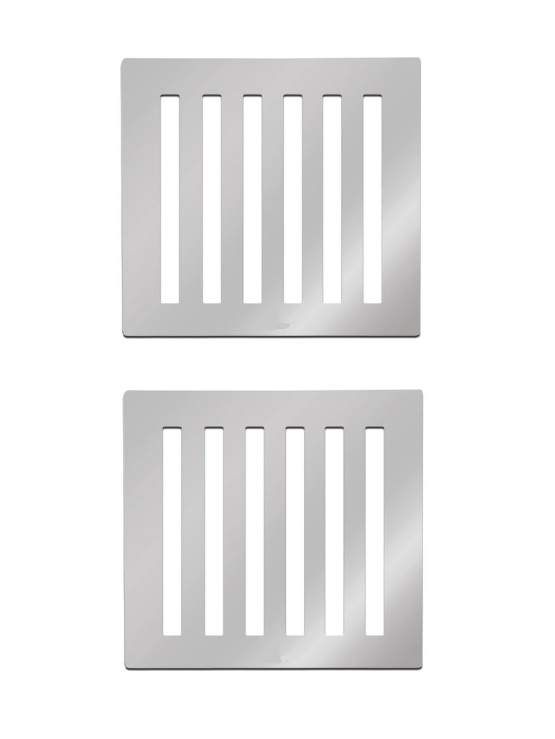 COSSIMO Stainless Steel Drain Strainer 4"x4" Inch Chrome Finish Without Frame Jali for Roof, Balcony & Pool Area (Pack of 2) - Image 1