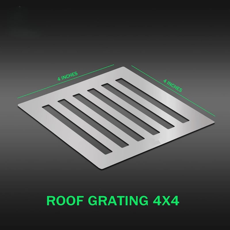 COSSIMO Stainless Steel Drain Strainer 4"x4" Inch Chrome Finish Without Frame Jali for Roof, Balcony & Pool Area (Pack of 2) - Image 2