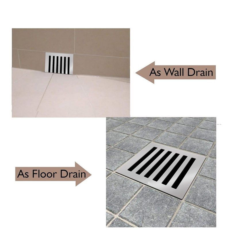 COSSIMO Stainless Steel Drain Strainer 4"x4" Inch Chrome Finish Without Frame Jali for Roof, Balcony & Pool Area (Pack of 2) - Image 4