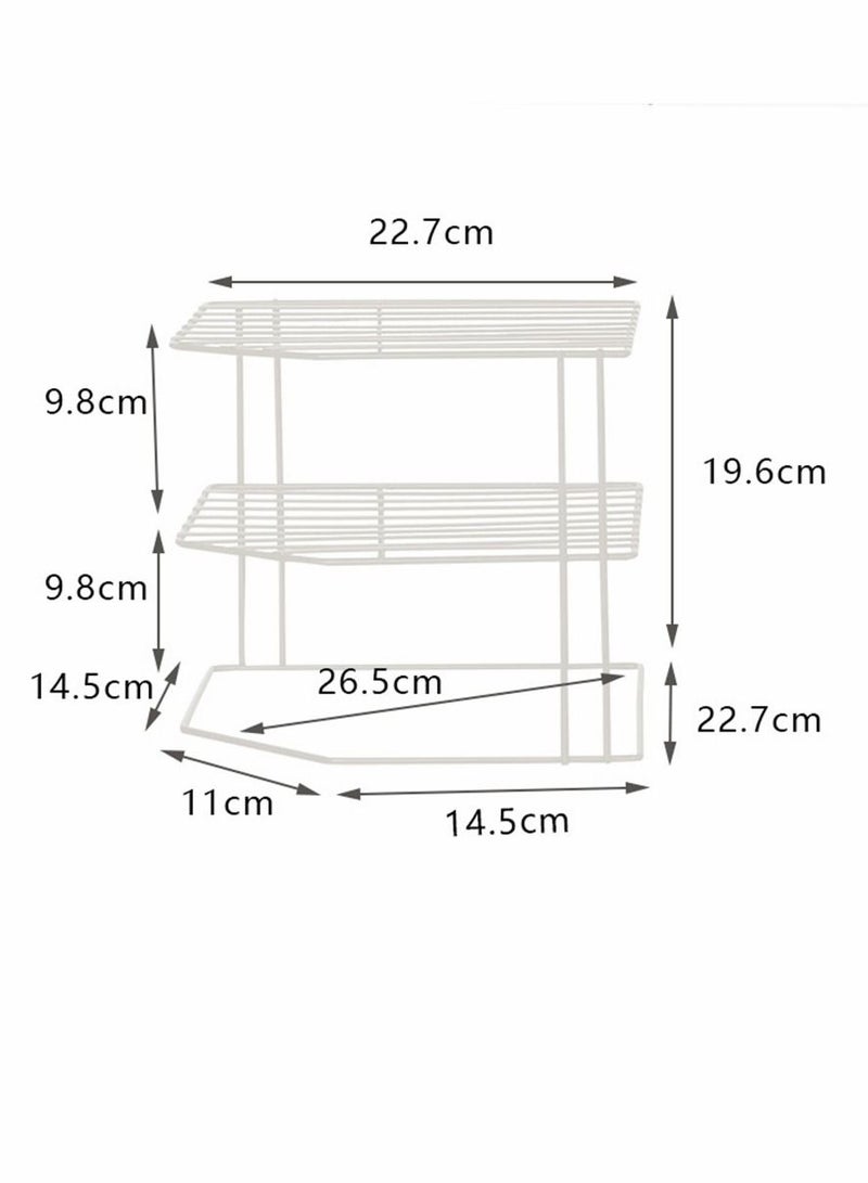 هومار كيت ركن رف منظم المطبخ مع ملاعق قياس ، رف معدني متين للخدمة الشاقة مقاوم للصدأ ، خفيف الوزن وتصميم قابل للتكديس ، مثالي للمطبخ ، مخزن ، حمام ، غرفة نوم (أبيض) - Image 3