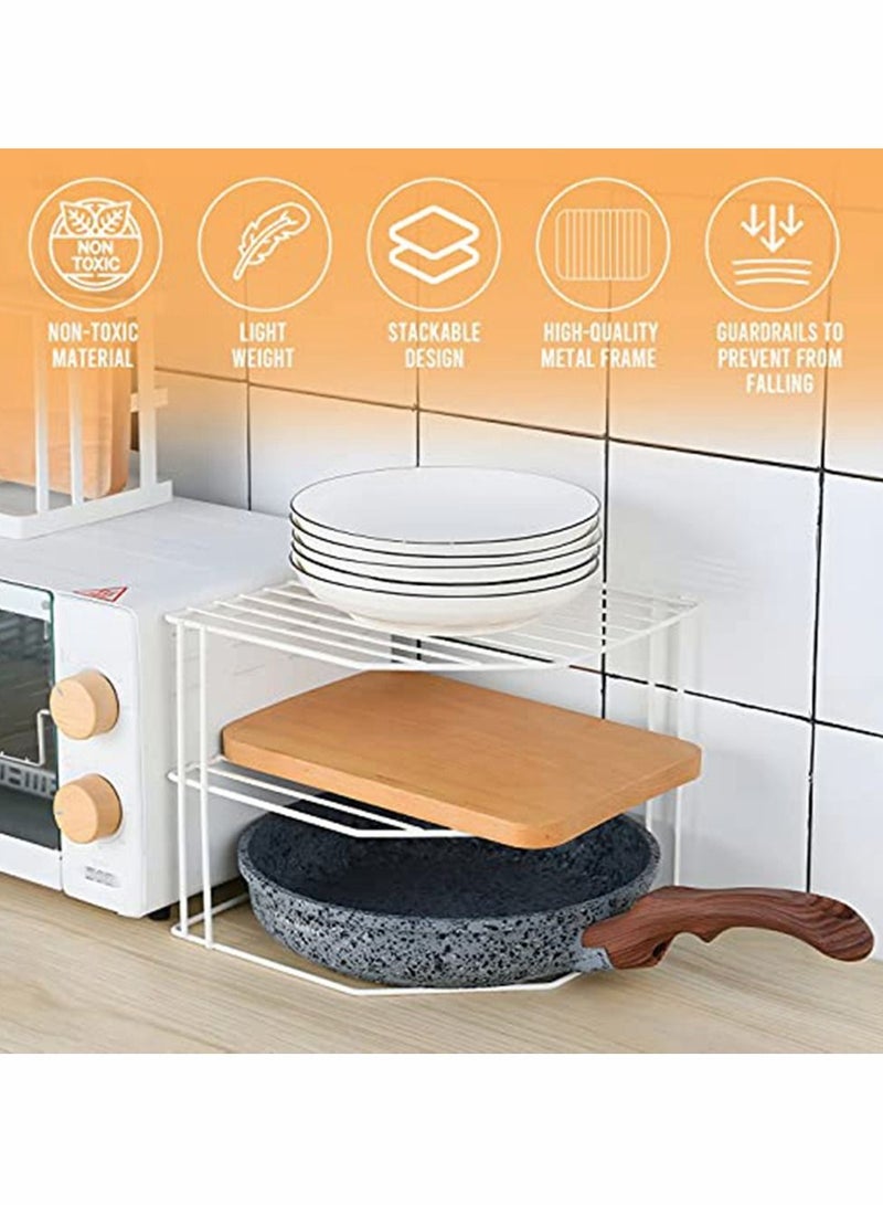 هومار كيت ركن رف منظم المطبخ مع ملاعق قياس ، رف معدني متين للخدمة الشاقة مقاوم للصدأ ، خفيف الوزن وتصميم قابل للتكديس ، مثالي للمطبخ ، مخزن ، حمام ، غرفة نوم (أبيض) - Image 5