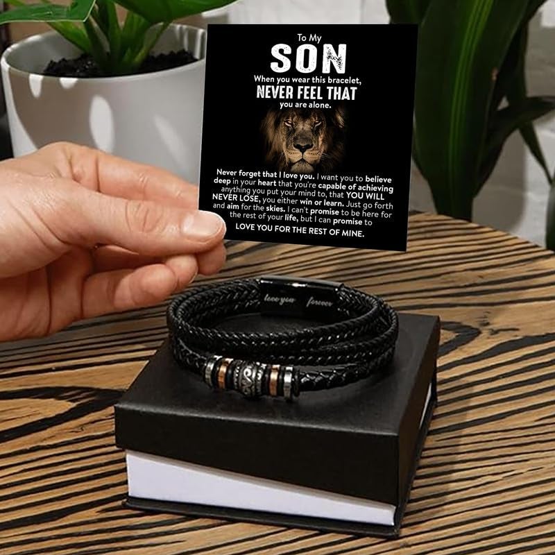 CALLA DECORGIFTS Bracelets Christmas Gifts for Son â€“ Thoughtful Wristband with Motivational Quote, Unique Gift Option for Holiday Season, Suitable for Men and Designed to Inspire - Image 2
