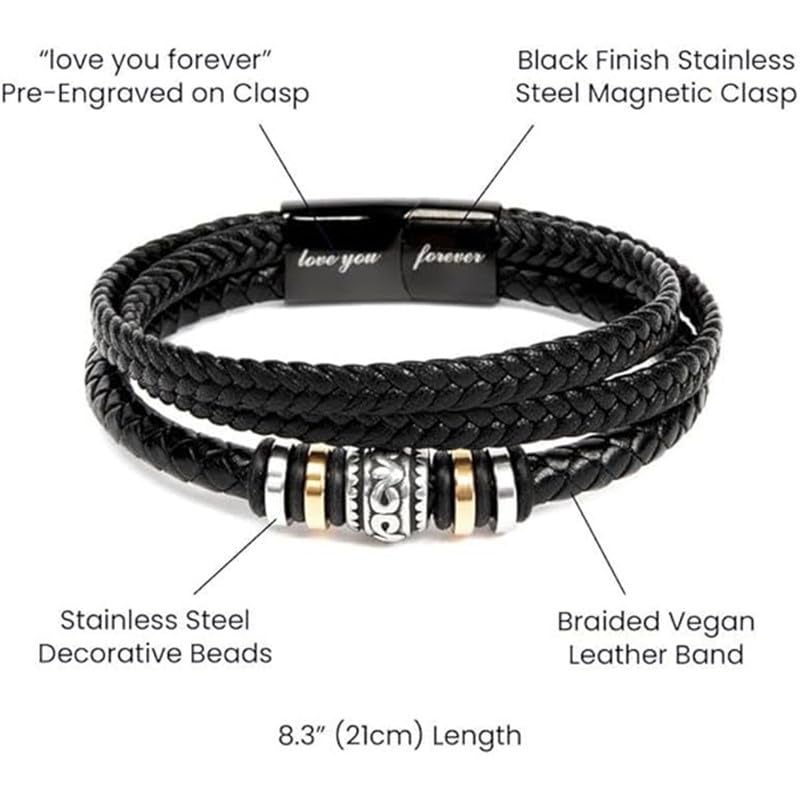 CALLA DECORGIFTS Bracelets Christmas Gifts for Son â€“ Thoughtful Wristband with Motivational Quote, Unique Gift Option for Holiday Season, Suitable for Men and Designed to Inspire - Image 4