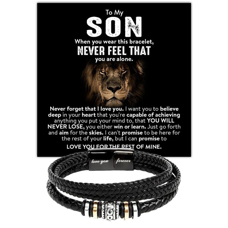 CALLA DECORGIFTS Bracelets Christmas Gifts for Son â€“ Thoughtful Wristband with Motivational Quote, Unique Gift Option for Holiday Season, Suitable for Men and Designed to Inspire - Image 1