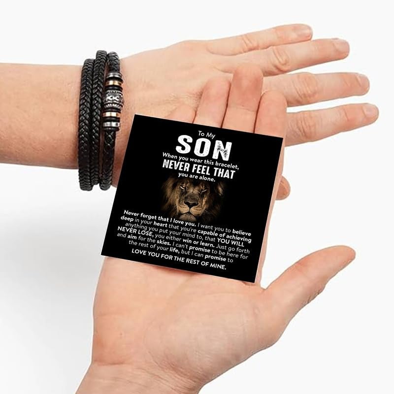 CALLA DECORGIFTS Bracelets Christmas Gifts for Son â€“ Thoughtful Wristband with Motivational Quote, Unique Gift Option for Holiday Season, Suitable for Men and Designed to Inspire - Image 3