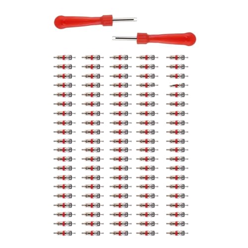 WILLIBEE Valve Core Remover Tool with Car Motorcycle Bike Truck Replacement TPMS Nickel Plated Tire Tyre Valve Stem Core Part (100Pcs) - Image 1