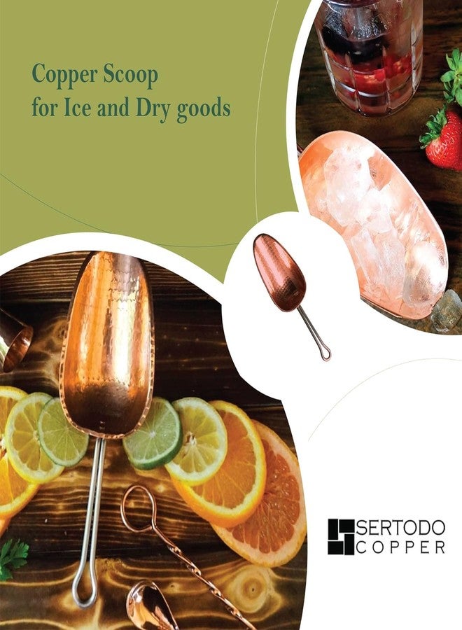 Sertodo Copper Scoop for Ice and Dry goods | Pure Copper, Heavy Gauge, Hand Hammered | Copper Handle | 1.5 Cup Capacity - Image 5
