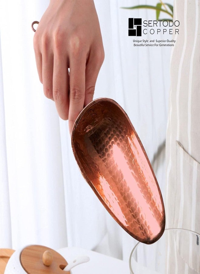 Sertodo Copper Scoop for Ice and Dry goods | Pure Copper, Heavy Gauge, Hand Hammered | Copper Handle | 1.5 Cup Capacity - Image 4