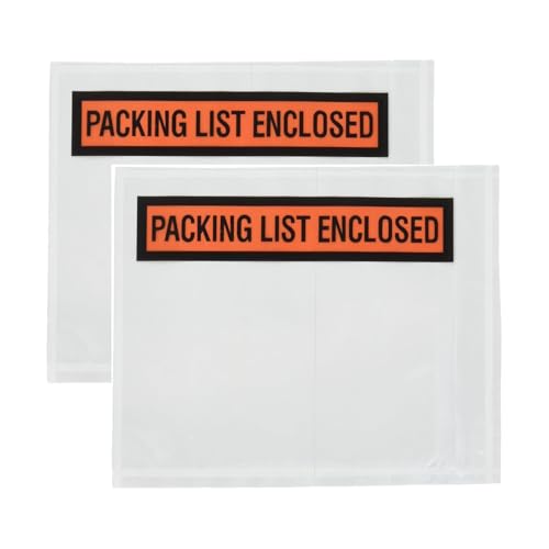 Sales4Less Packing List Envelopes 4.5"x5.5" Pouches Invoice Enclosed Adhesive Bags Pack of 1000, clear PL_1000PK - Image 1