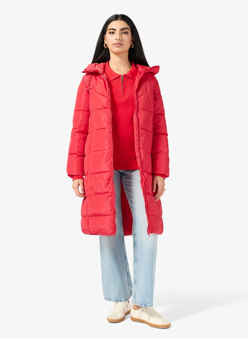 ايلا جاكيت مبطن متوسط الطول بغطاء رأس - Image 5