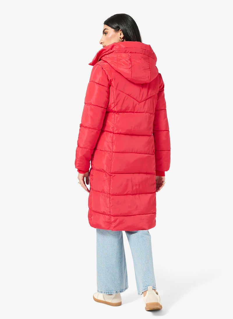 ايلا جاكيت مبطن متوسط الطول بغطاء رأس - Image 2