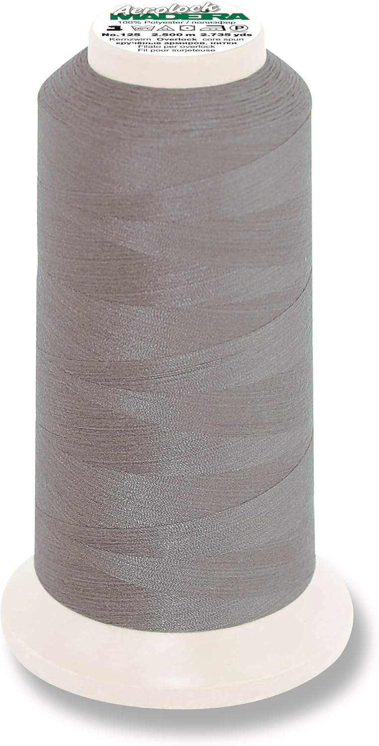 M9128-8111 Polyester Overlock Thread, 8111 Grey, 2500 m