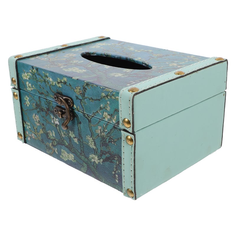 Retro Tissue Box Cover Tissue Paper Dispenser Desktop Wood Napkin Holder Rectangular Tissue Box Cover Wood Tissue Paper Holder Wood Paper Case - Image 5
