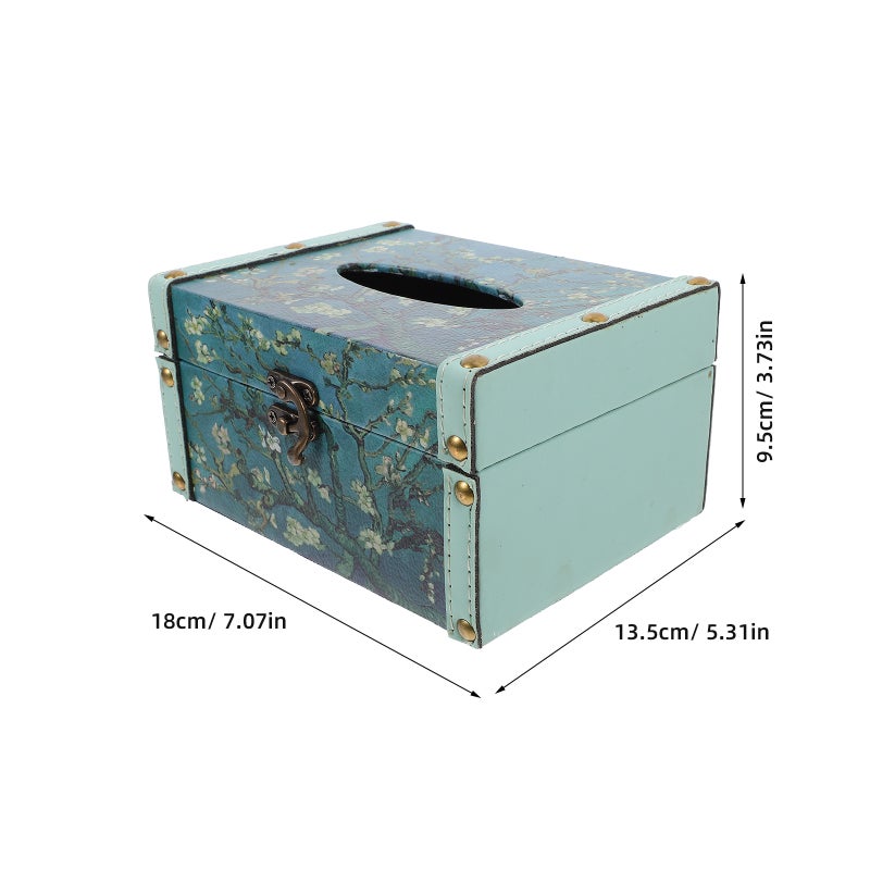 Retro Tissue Box Cover Tissue Paper Dispenser Desktop Wood Napkin Holder Rectangular Tissue Box Cover Wood Tissue Paper Holder Wood Paper Case - Image 4