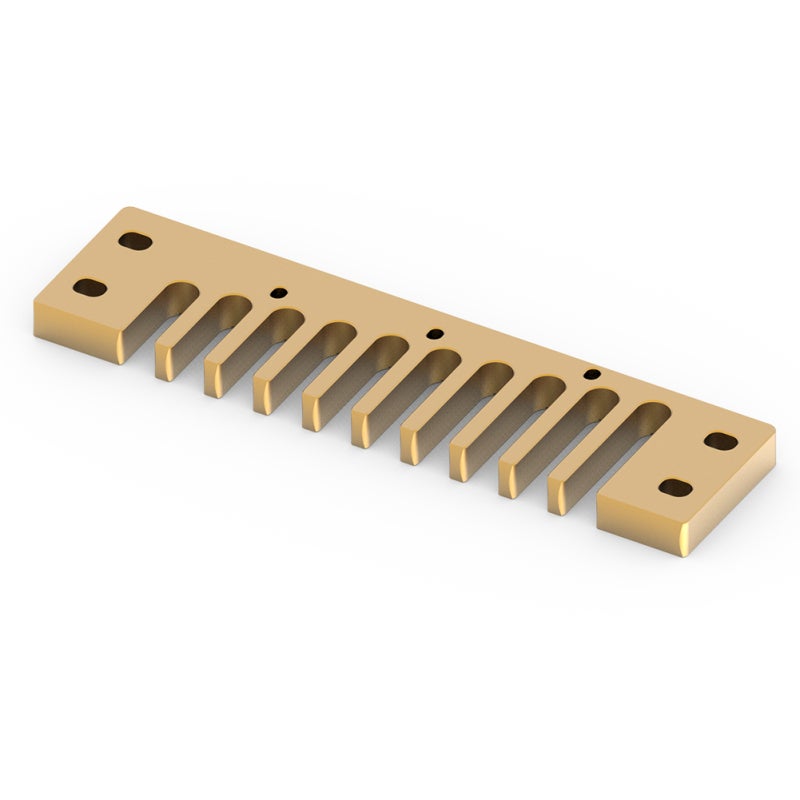 جزء من هارمونيكا من مشط من سبائك الألومنيوم لـ Hohner Marine Band Crossover / Deluxe (ذهبي) - Image 4